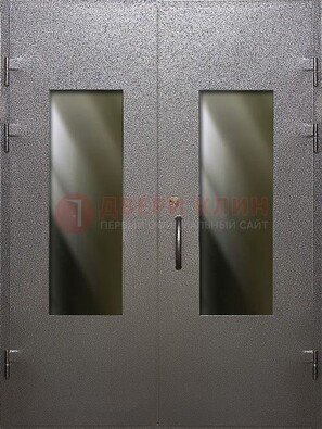 Серая тамбурная дверь со стеклянными вставками ДТМ-8 в Сергиевом Посаде