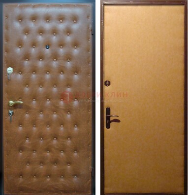 Желтая железная дверь с винилискожей ДВ-2 в Сергиевом Посаде