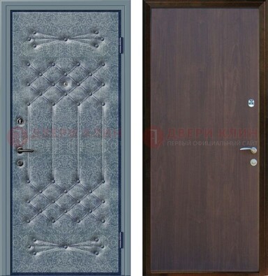 Серая металлическая дверь с винилискожей ДВ-35 в Сергиевом Посаде