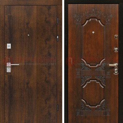 Стальная темная филенчатая дверь с виноритом и белой МДФ ДВТ-139 в Сергиевом Посаде