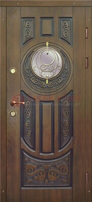 Одностворчатая входная дверь с виноритом и стеклом ДВТ-193 в Сергиевом Посаде