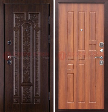 Темная металлическая дверь с виноритом и узором ДВТ-224 в Сергиевом Посаде