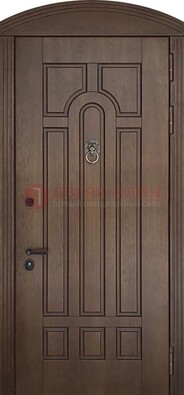 Коричневая стальная дверь с виноритом в форме арки ДВТ-237 в Сергиевом Посаде