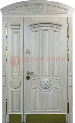 Светлая двухстворчатая дверь с виноритом на улицу ДВТ-258 в Сергиевом Посаде