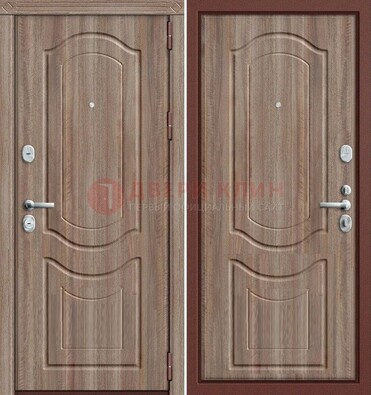 Коричневая металлическая дверь с виноритом ДВТ-26 в Сергиевом Посаде