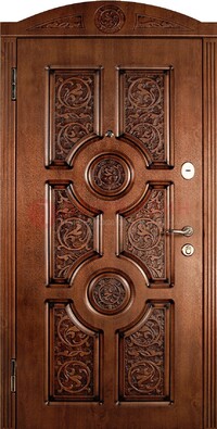 Коричневая входная дверь с виноритом ДВТ-41 в Сергиевом Посаде