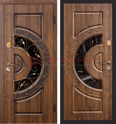 Металлическая дверь с виноритом и панелью Золотой Дуб ДВТ-71 в Сергиевом Посаде