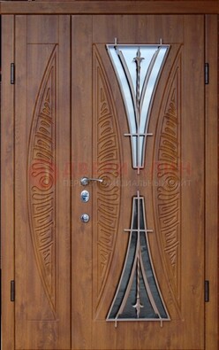 Входная классическая дверь с терморазрывом и коричневым МДФ ДВТ-76 в Сергиевом Посаде