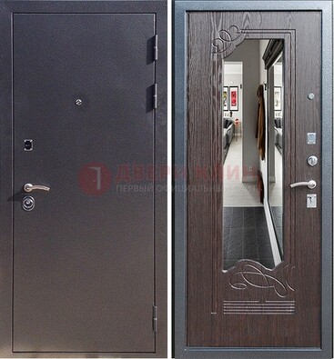 Черная входная дверь с зеркалом МДФ внутри ДЗ-29 в Сергиевом Посаде