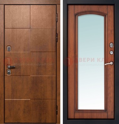 Белая филенчатая дверь с фрезерованной МДФ и зеркалом ДЗ-81 в Сергиевом Посаде
